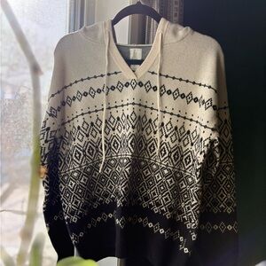 Joie extra soft fair isle hooded sweater – size large – cozy luxe winter knit